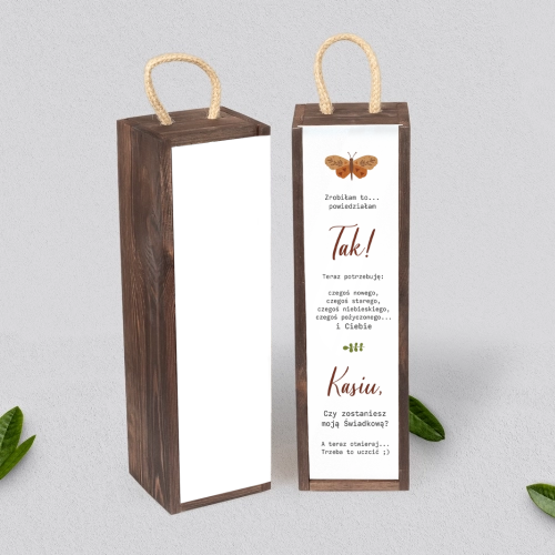 Prośba o Świadkowanie - SNW Akryl brązowa Butterflies - Motyw 4