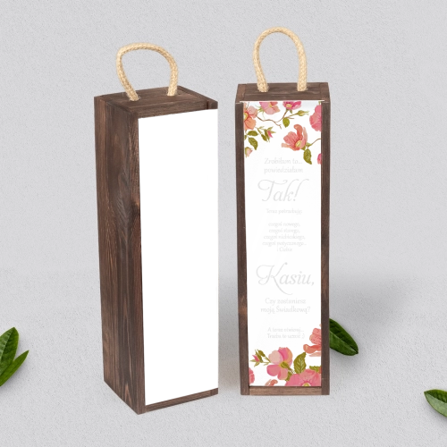 Prośba o Świadkowanie - SNW Akryl brązowa Serca Kwiat Motyw 5