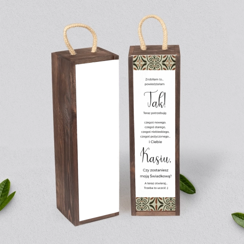 Prośba o Świadkowanie - SNW Akryl brązowa Vintage Motyw 3