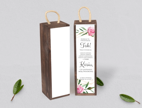 Prośba o Świadkowanie - SNW Akryl brązowa Flowers & Frame Motyw 4