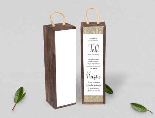 Prośba o Świadkowanie - SNW Akryl brązowa Vintage Motyw 1