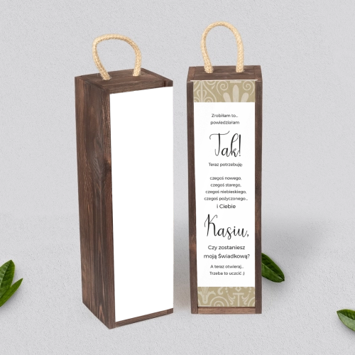 Prośba o Świadkowanie - SNW Akryl brązowa Vintage Motyw 1