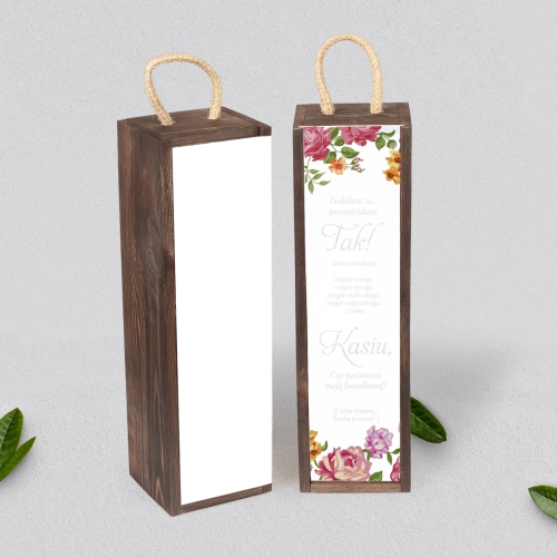 Prośba o Świadkowanie - SNW Akryl brązowa Serca Kwiat Motyw 6