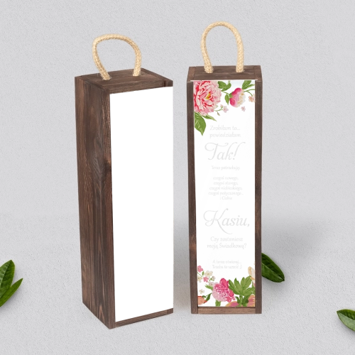 Prośba o Świadkowanie - SNW Akryl brązowa Serca Kwiat Motyw 1