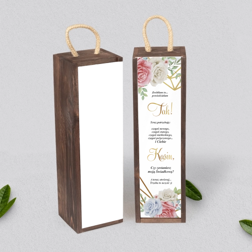 Prośba o Świadkowanie - SNW Akryl brązowa Goemetryczne Serce - Motyw 3