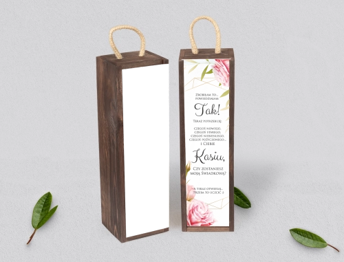 Prośba o Świadkowanie - SNW Akryl brązowa Flowers & Frame Motyw 5