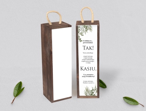 Prośba o Świadkowanie - SNW Akryl brązowa Leaves Motyw 2