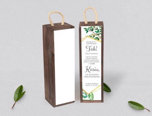Prośba o Świadkowanie - SNW Akryl brązowa Flowers & Frame Motyw 2