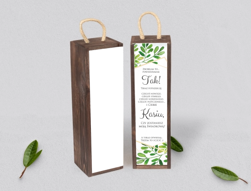 Prośba o Świadkowanie - SNW Akryl brązowa Flowers & Frame Motyw 3