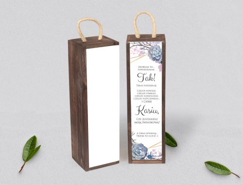 Prośba o Świadkowanie - SNW Akryl brązowa Flowers & Frame Motyw 6