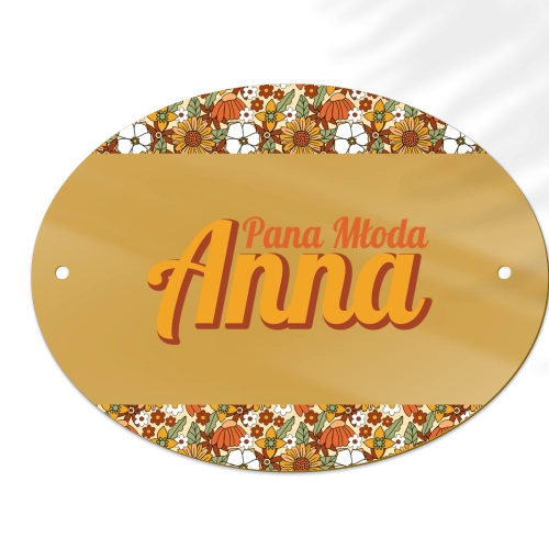 Zawieszka na krzesła - Owalna Retro Style Motyw 1