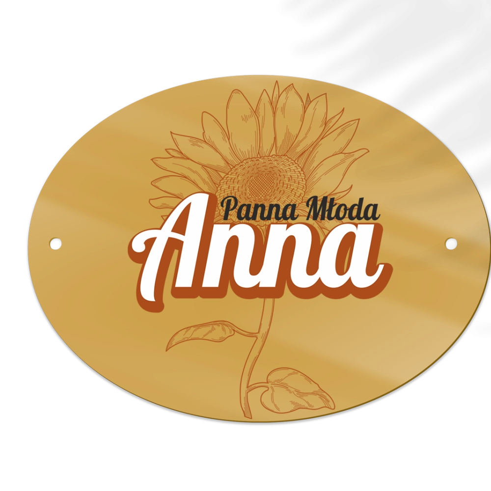 Zawieszka na krzesła - Owalna Sunflowers Motyw 2