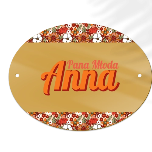Zawieszka na krzesła - Owalna Retro Style Motyw 3
