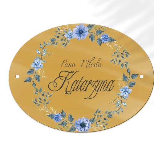 Zawieszka na krzesła - Owalna Akwarelowe Wianki Motyw 1