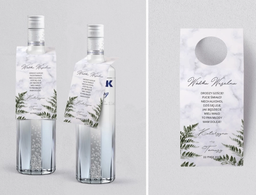 Zawieszka na alkohol oczko Marble leaf Motyw 2