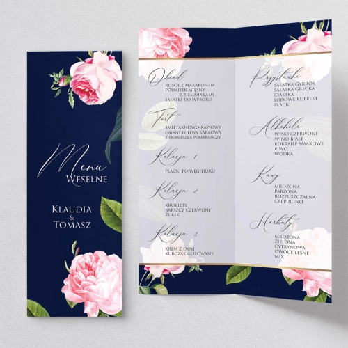 Menu Weselne Loveletter - Motyw 2
