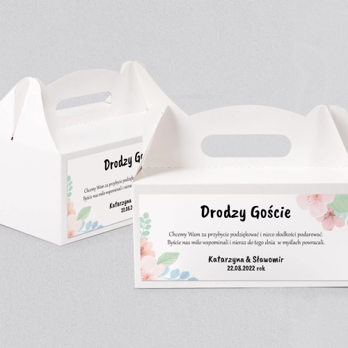 Pudełko na ciasto weselne Bukiety Motyw 16