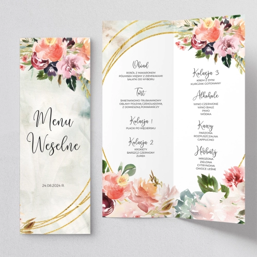 Menu Weselne Spring Love - Motyw 2