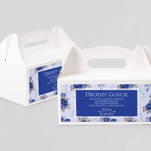 Pudełko na ciasto weselne Kwiatowe Pole Motyw 4