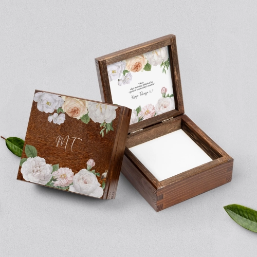 Pudełko na obrączki brązowe - Ofelia Motyw 3