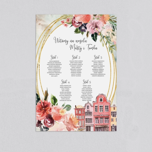 Plan stołów weselnych Spring Love Motyw 5