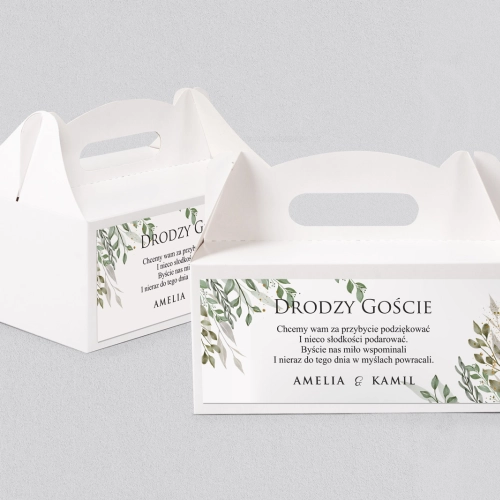 Pudełko na ciasto weselne Leaves - Motyw 3