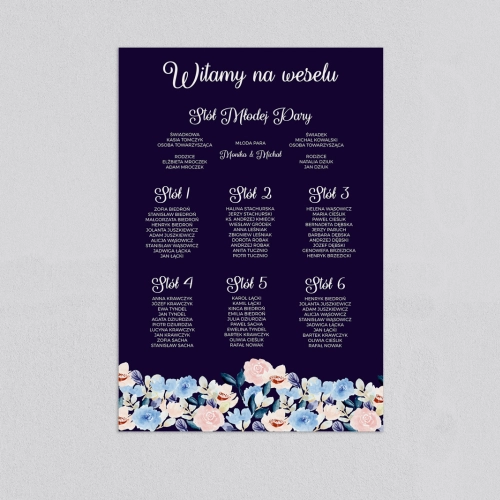 Plan stołów weselnych Wildflowers - Motyw 2