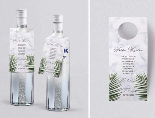 Zawieszka na alkohol oczko Marble leaf Motyw 1