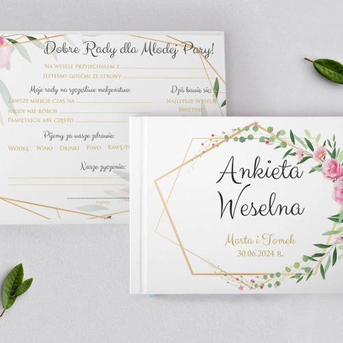 Ankieta Weselna - Flowers & Frame Motyw 4