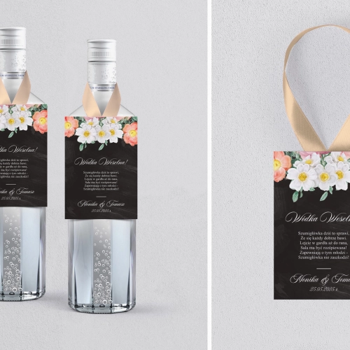 Zawieszka na alkohol Black Flowers - Motyw 3