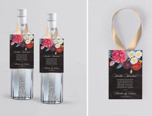 Zawieszka na alkohol Black Flowers - Motyw 1