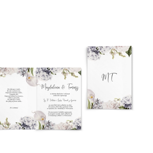 Zaproszenia ślubne Ofelia - Składane Motyw 1