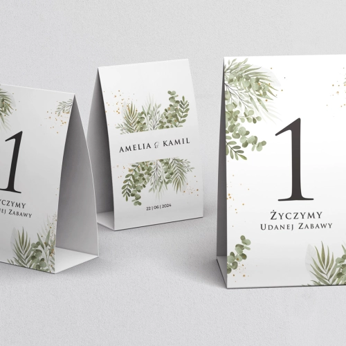 Numerki na stół Leaves Motyw 2