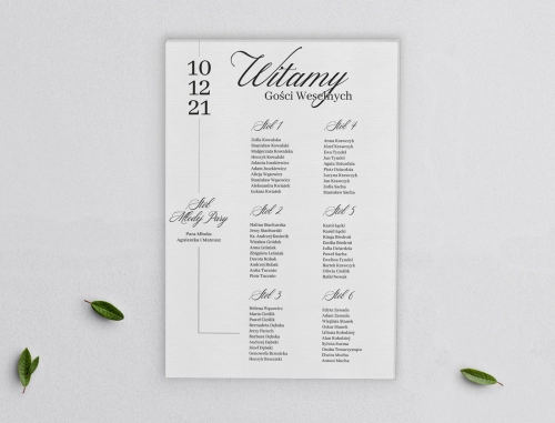 Plan stołów weselnych na płótnie Minimalistyczny Motyw 4