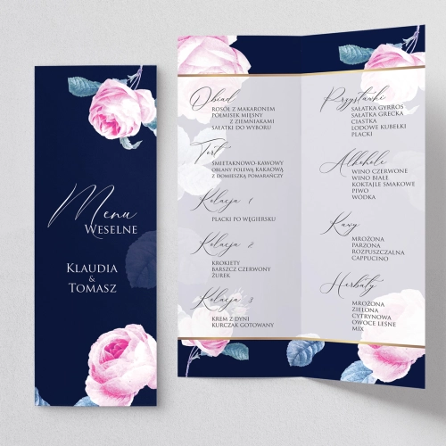 Menu Weselne Loveletter - Motyw 3