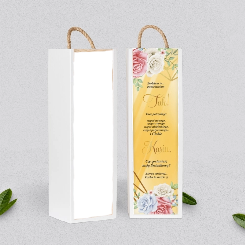 Prośba o Świadkowanie - SNW Akryl biała Geometryczne Serce - Motyw 3