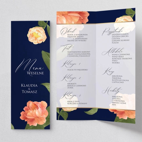 Menu Weselne Loveletter - Motyw 5