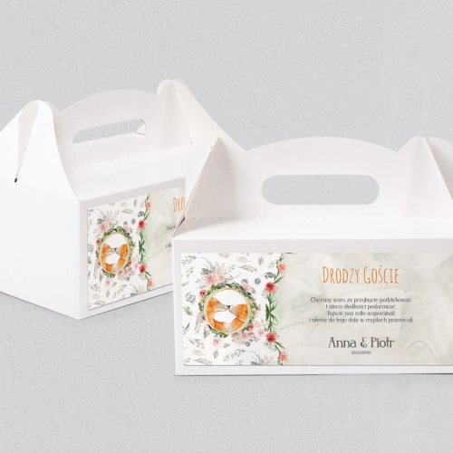 Pudełko na ciasto weselne Animlas Motyw 1