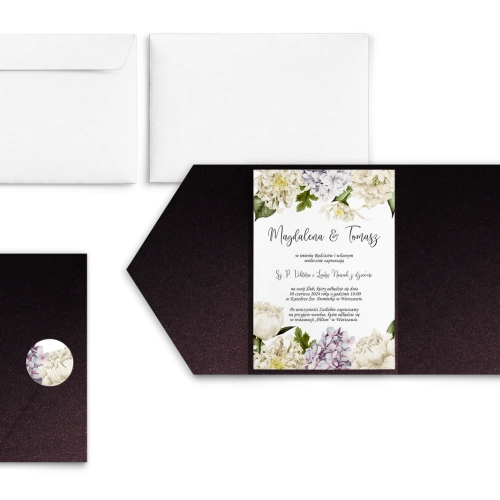 Zaproszenia ślubne w etui Ofelia - motyw 2