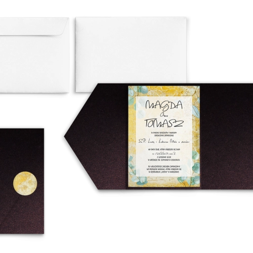 Zaproszenia ślubne w etui Mgiełka - motyw 3