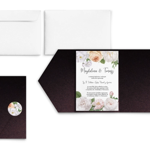 Zaproszenia ślubne w etui Ofelia - motyw 3