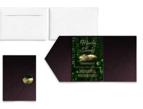 Zaproszenia ślubne w etui Greenery - motyw 3