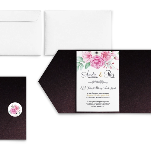 Zaproszenia ślubne w etui Geometryczne Serce - motyw 1