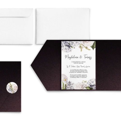 Zaproszenia ślubne w etui Ofelia - motyw 1