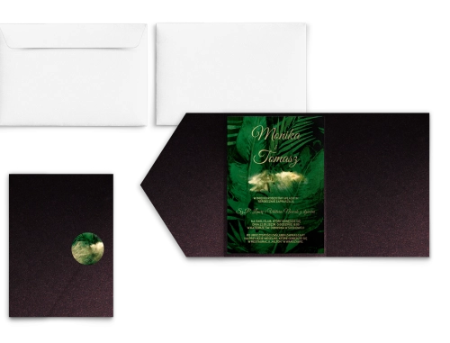 Zaproszenia ślubne w etui Greenery - motyw 2