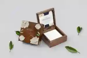 Pudełko na obrączki brązowe - Loveletter Motyw 1