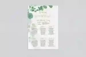 Plan stołów weselnych Liście - Motyw 6