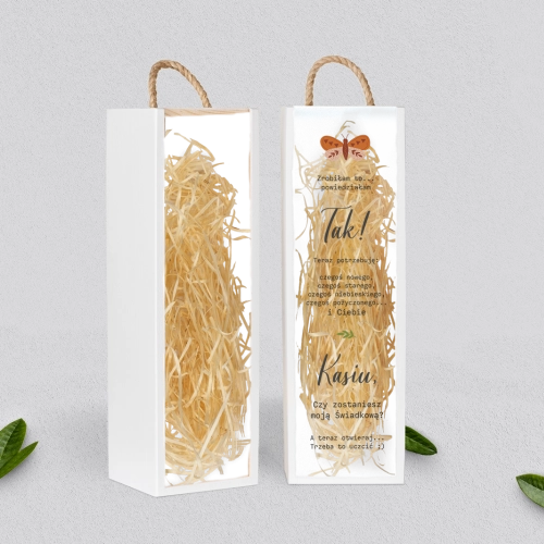 Prośba o Świadkowanie - SNW Akryl biała Butterflies - Motyw 2