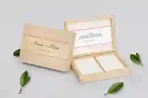 Pudełko na obrączki prostokątne naturalne - Ornaments Motyw 5