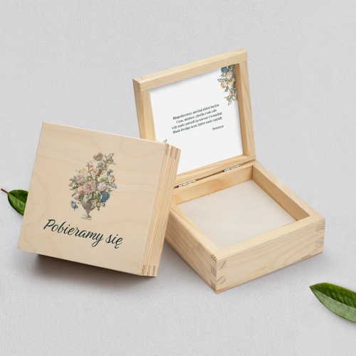 Pudełko na obrączki naturalne - Rustic Summer Motyw 1
